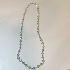 Elegant Silver Necklace with Iridescent Accents